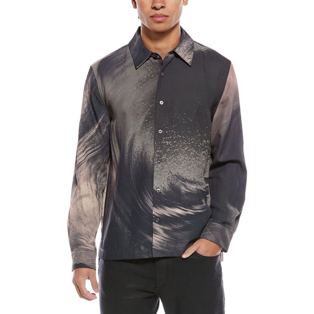 Simkhai Mens  Finn Camp Shirt, Blue